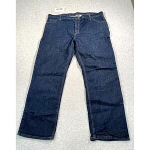 Crude Westex Indigo Jeans Mens 44x32 Blue Denim Cotton Medium Wash Workwear‎